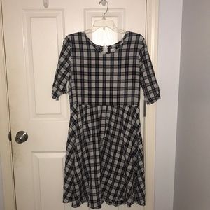 black & white checkered dress